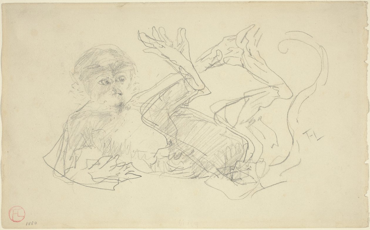 Una scimmia che gioca sulla schiena da Henri de Toulouse Lautrec
