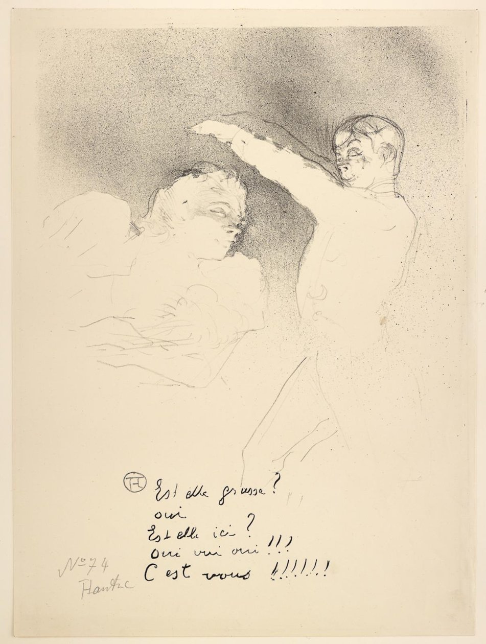 Aux Variétés, Mademoiselle Lender et Brasseur da Henri de Toulouse Lautrec
