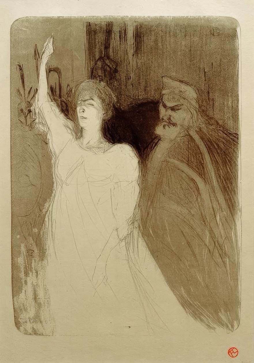 Bartet e Mounet-Sully in Antigone da Henri de Toulouse Lautrec
