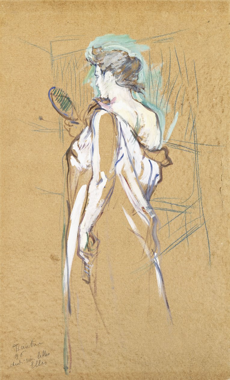 Elles - con specchio in mano, 1896 da Henri de Toulouse Lautrec