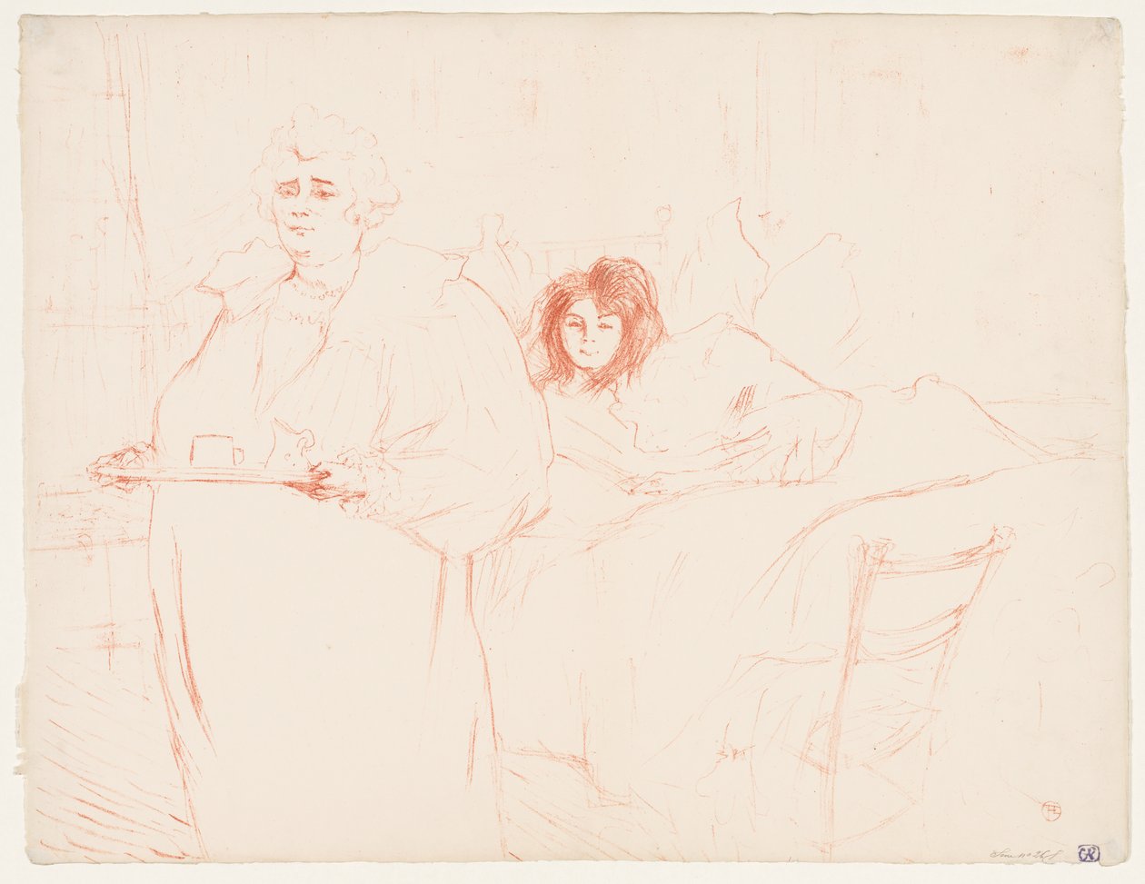 Elles: Donna che porta un vassoio, Mme. Baron e Mlle. Popo, 1896 da Henri de Toulouse Lautrec