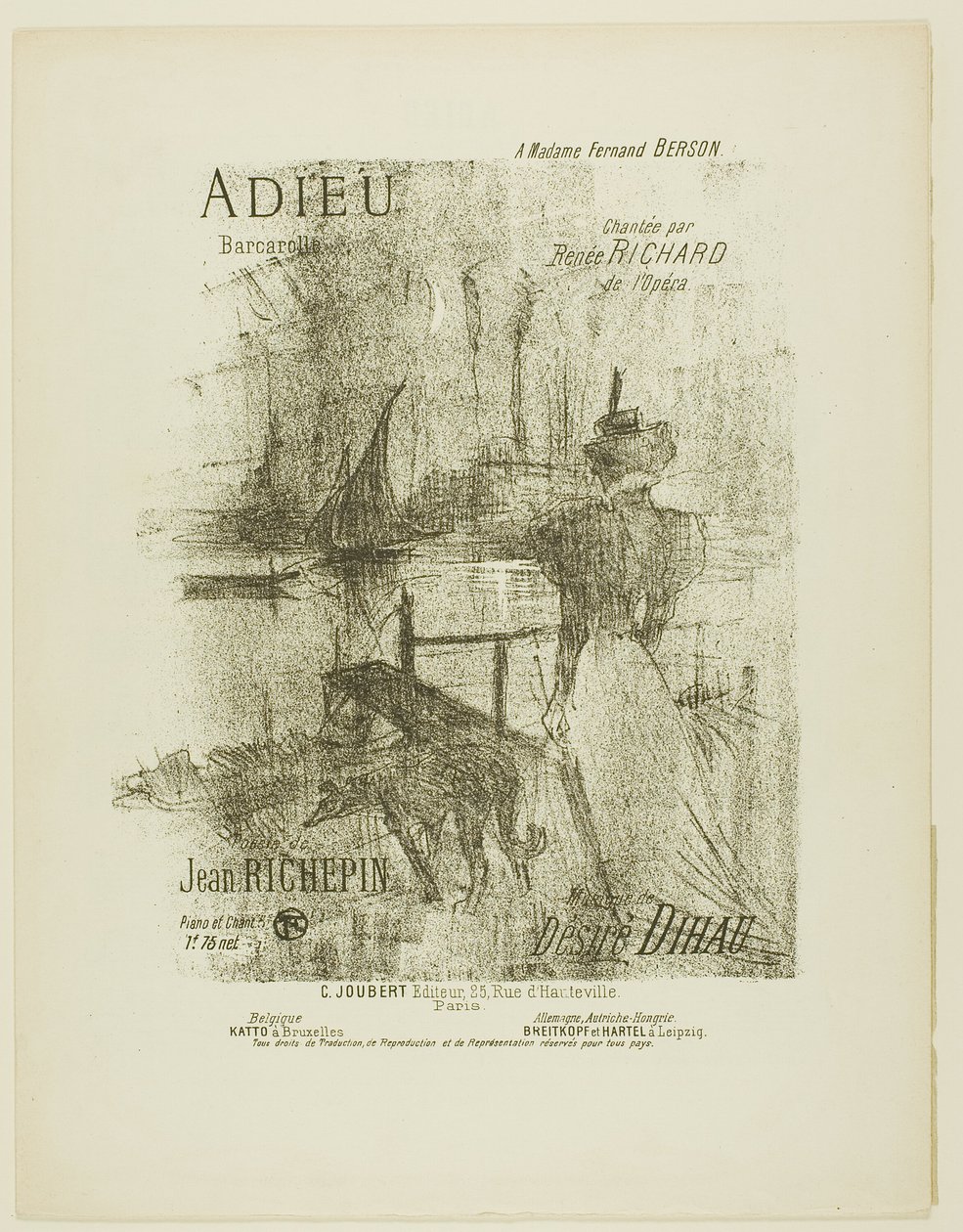Addio, da Mélodies de Désiré Dihau da Henri de Toulouse Lautrec