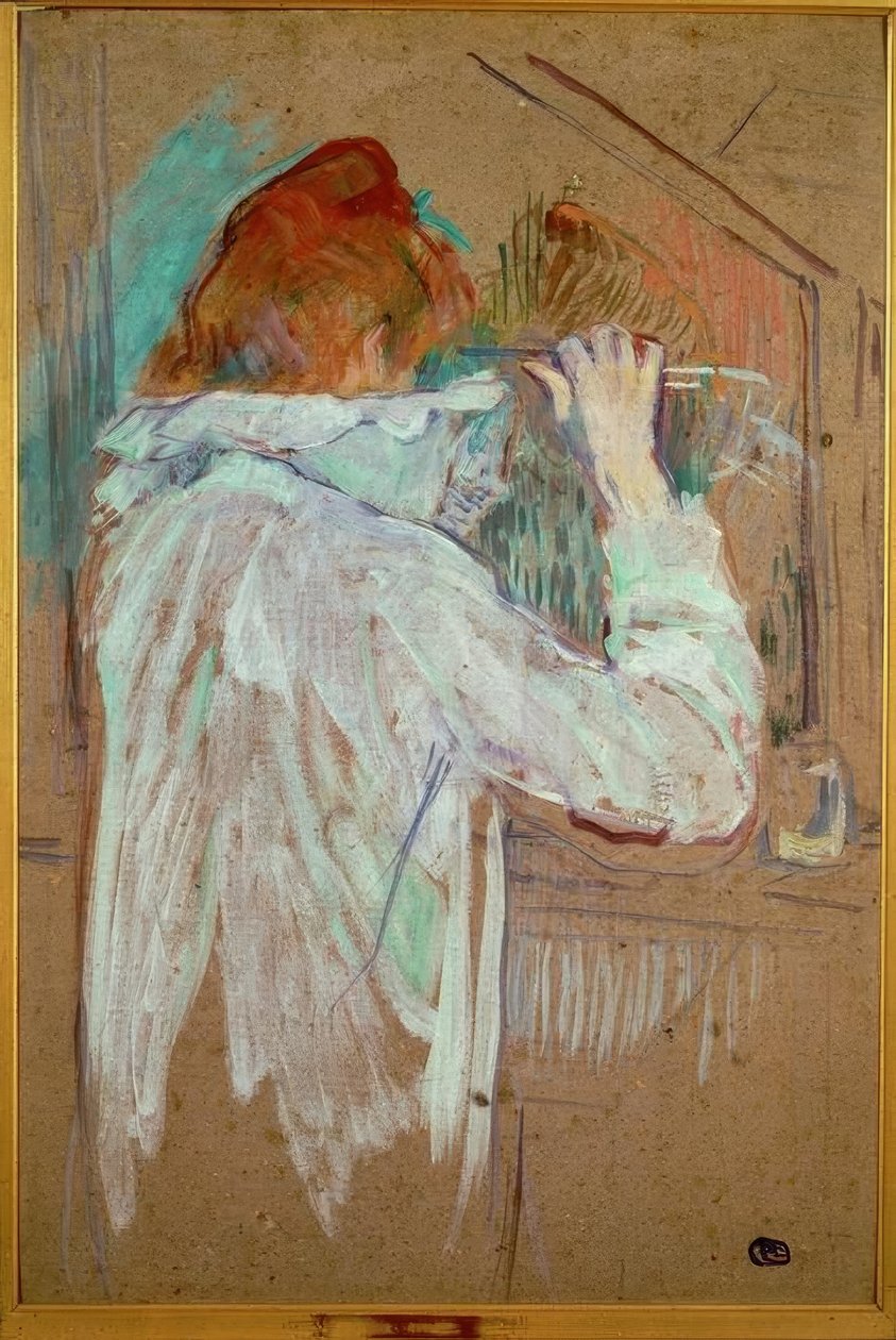 Donna che si arriccia i capelli da Henri de Toulouse Lautrec