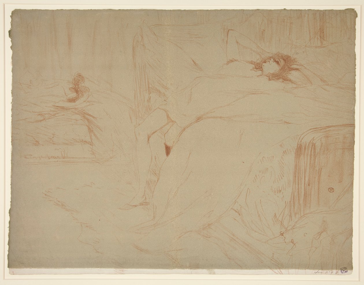 Donna sdraiata sulla schiena, stanchezza, dalla serie Elles da Henri de Toulouse Lautrec