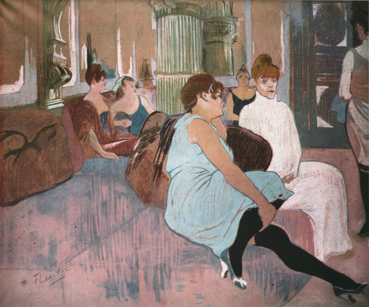 Nel Salone di Rue des Moulins, 1894, 1952 da Henri de Toulouse Lautrec