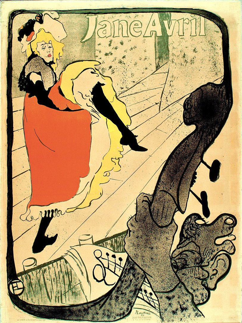Jane Avril, 1893 da Henri de Toulouse Lautrec