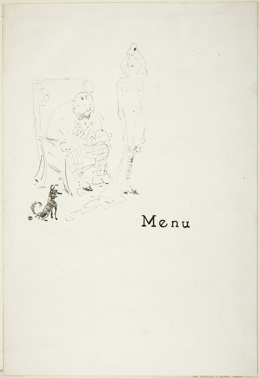 La bambina nuda: Menu da Henri de Toulouse Lautrec