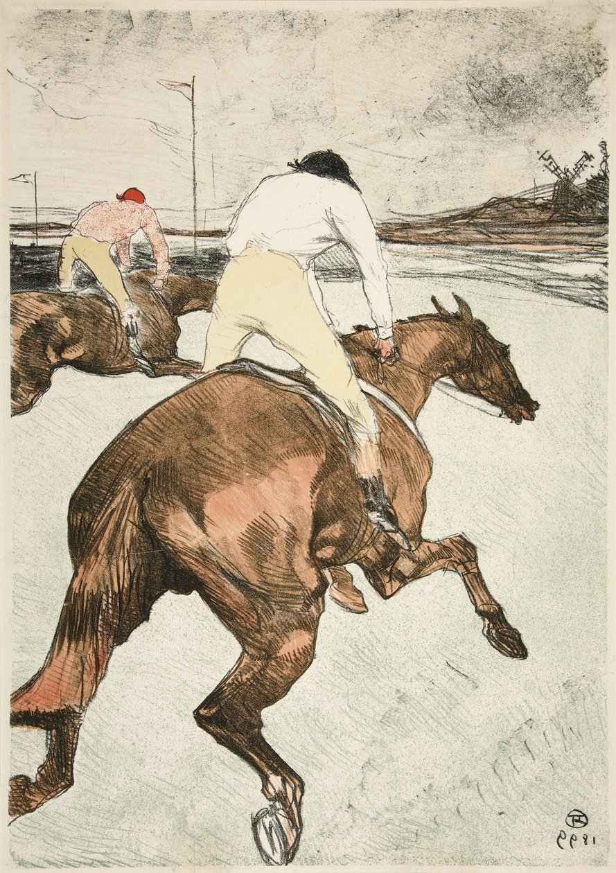 Le Jockey – Chevaux de Courses, pub. 1899 (litografia a colori) da Henri de Toulouse Lautrec