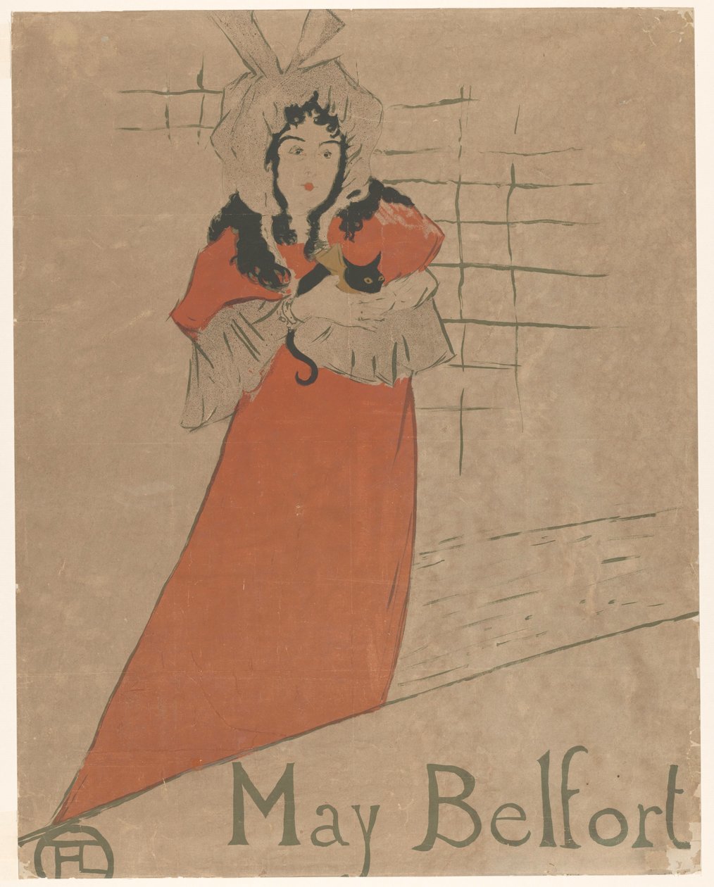 May Belfort con un gatto tra le braccia da Henri de Toulouse Lautrec