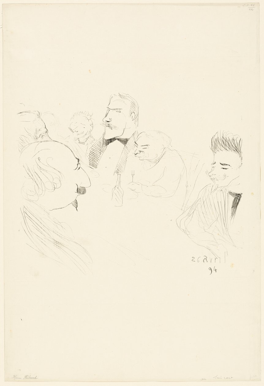 Menu per Adrien Hébrard da Henri de Toulouse Lautrec