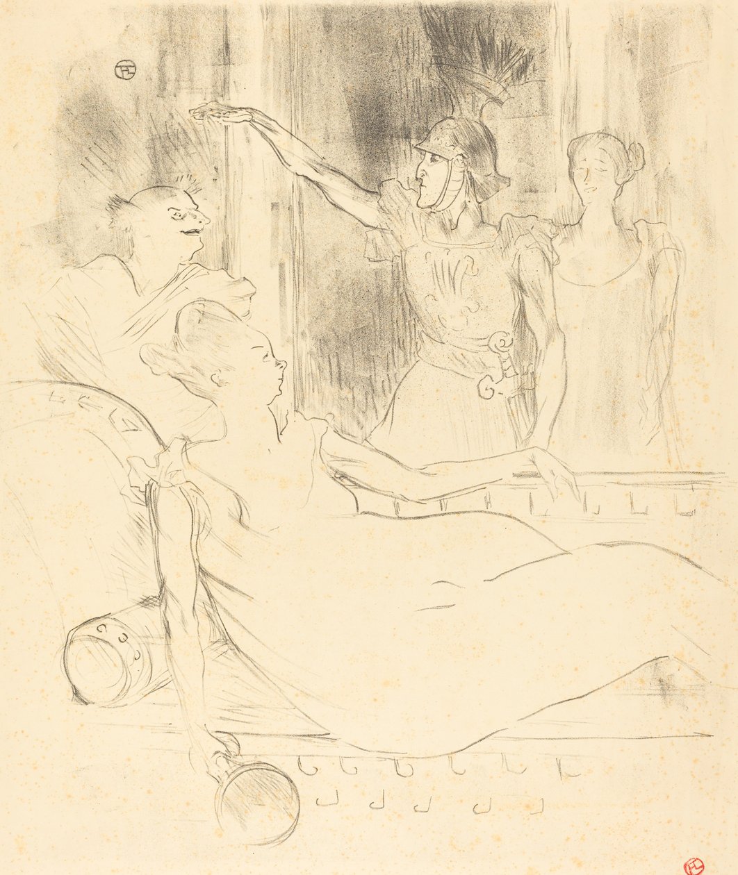 Mme. Simon-Girard, Brasseur e Guy in "La belle Hélène" da Henri de Toulouse Lautrec