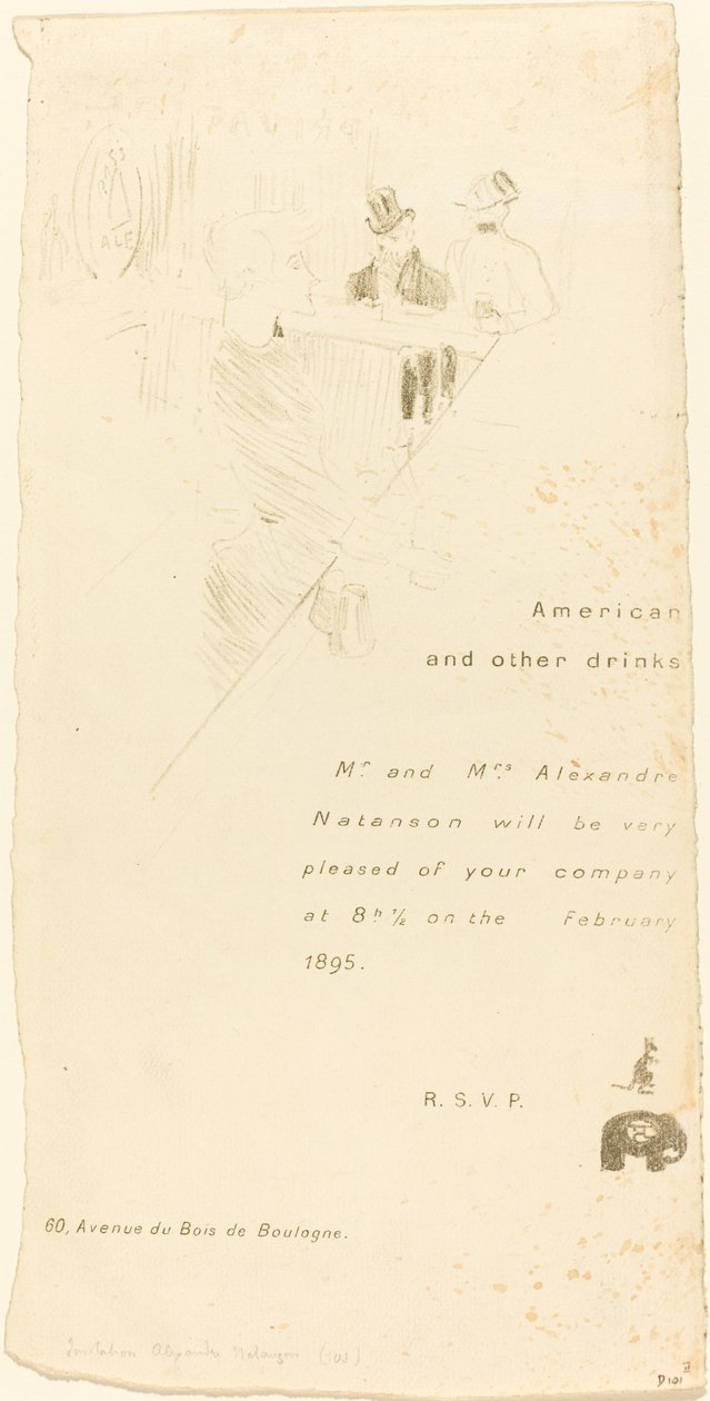 Invito del signor e della signora Alexandre Natanson da Henri de Toulouse Lautrec