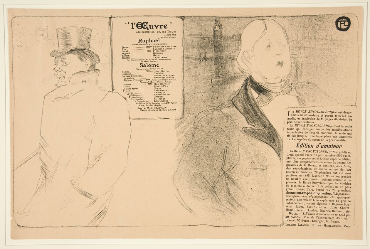 Oscar Wilde e Romain Coolus da Henri de Toulouse Lautrec