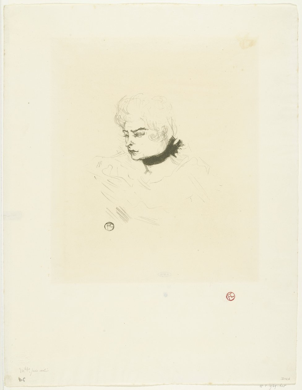 Ritratto di Mademoiselle Pois Vert da Henri de Toulouse Lautrec