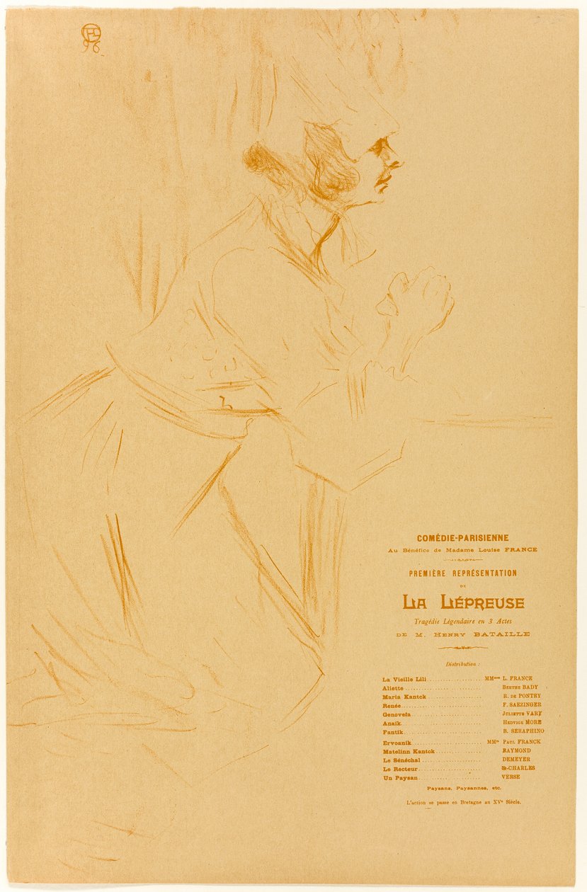 Programma per La Lépreuse da Henri de Toulouse Lautrec