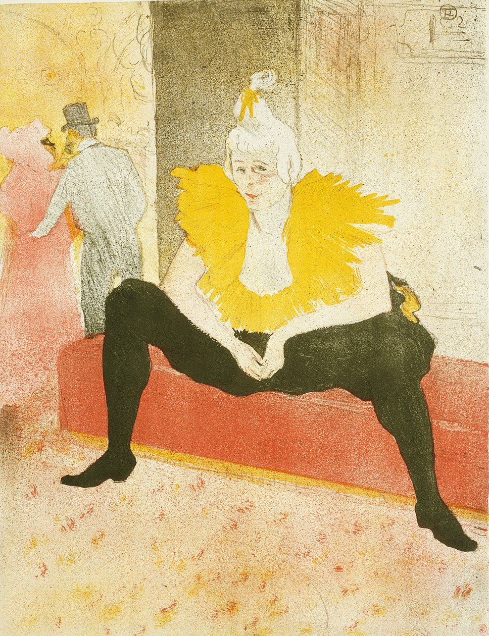 Clown femminile seduto (Mademoiselle Cha-U-Kao), tavola uno da Elles da Henri de Toulouse Lautrec