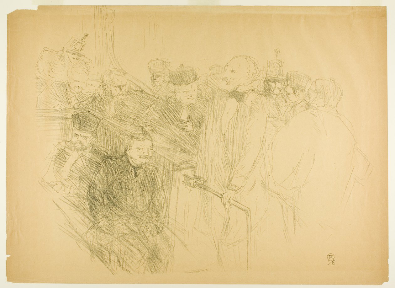 Il processo Arton, Ribot che testimonia (seconda tavola) da Henri de Toulouse Lautrec
