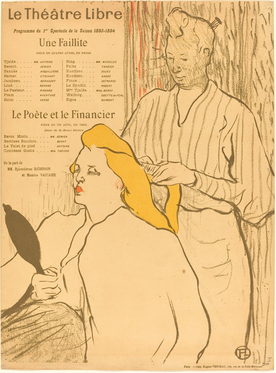 Il parrucchiere - Programma per il Théâtre-Libre da Henri de Toulouse Lautrec