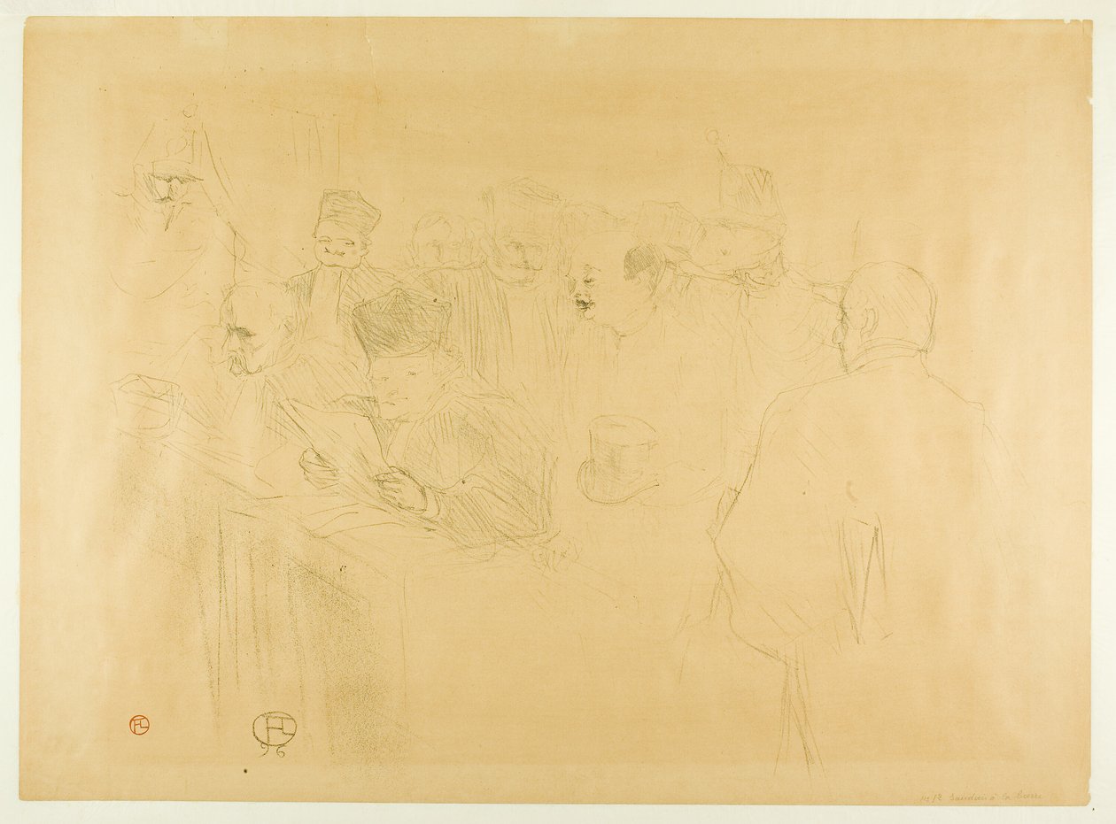 Il processo Lebaudy, Mademoiselle Marsy che testimonia da Henri de Toulouse Lautrec