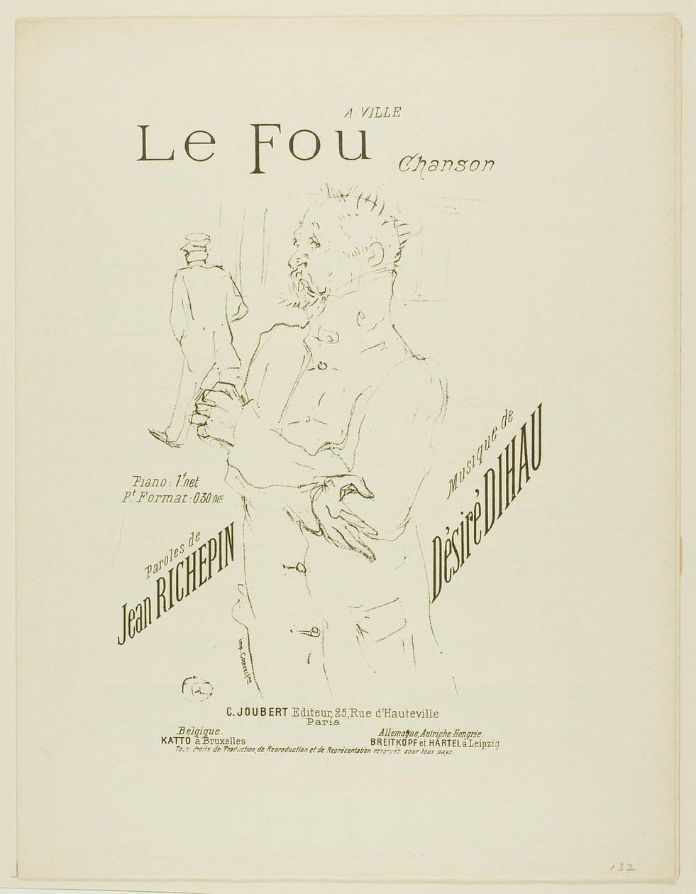 Il pazzo, da Mélodies de Désiré Dihau da Henri de Toulouse Lautrec
