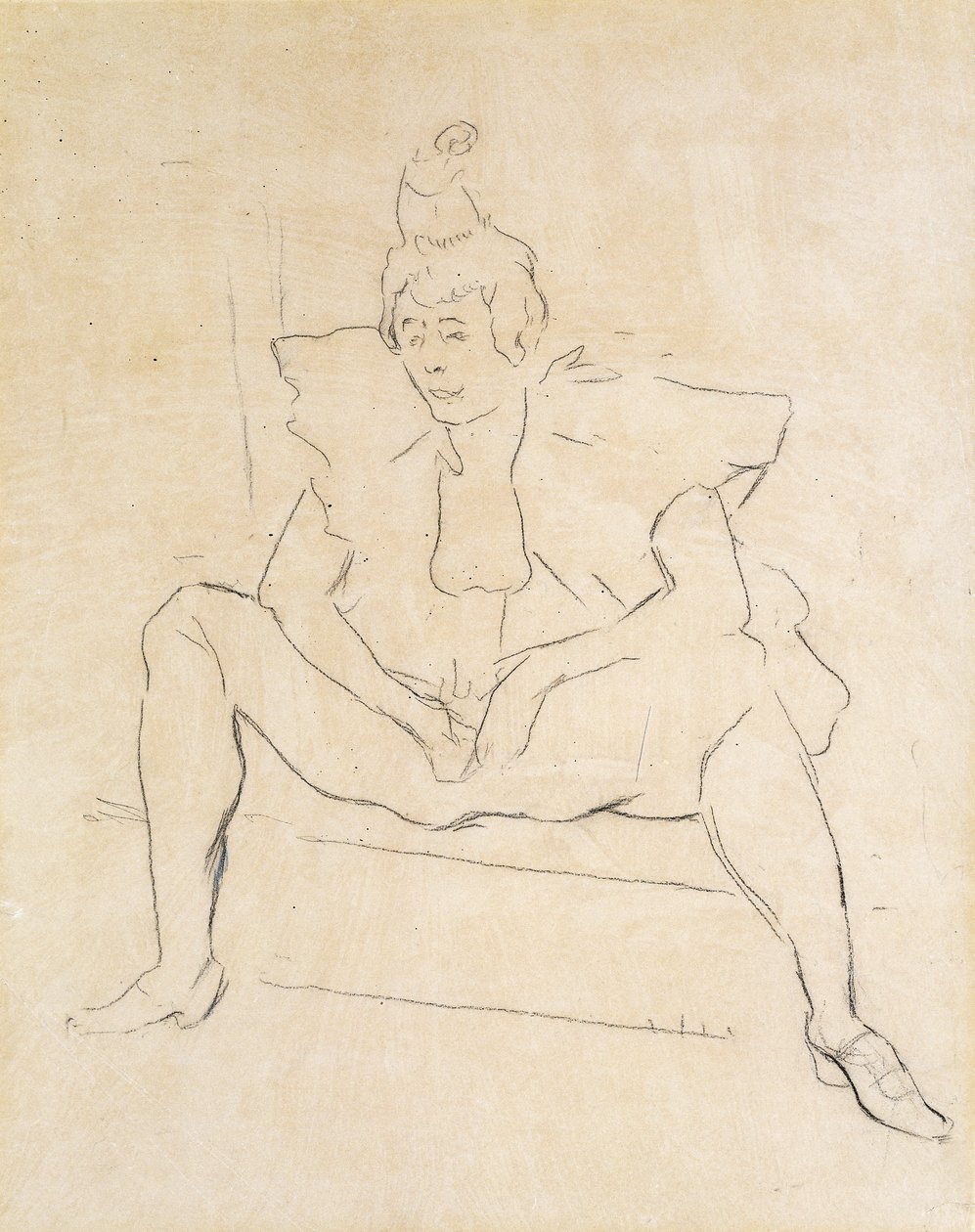 Il clown seduto (La Clownesse Assise) da Henri de Toulouse Lautrec
