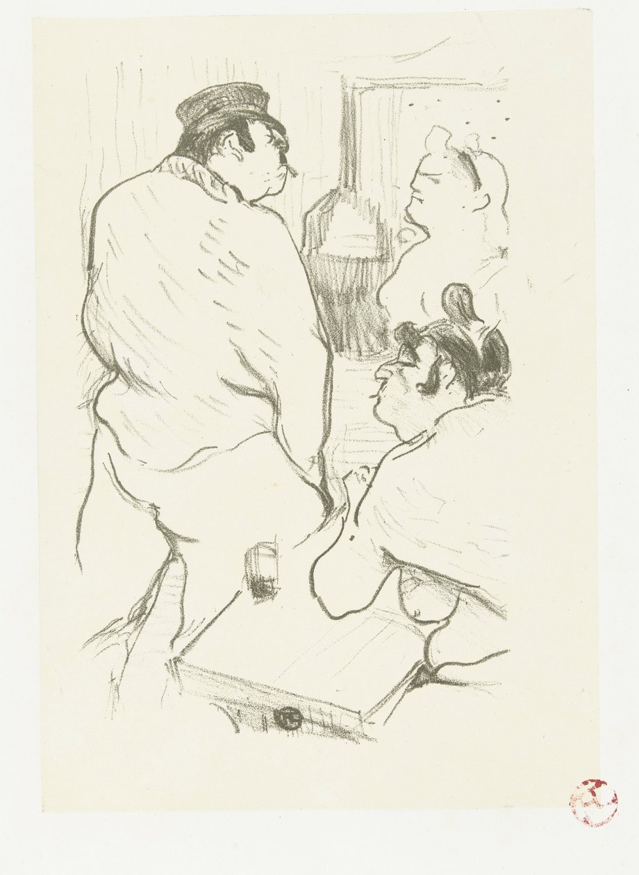 Due donne e un uomo in un bordello da Henri de Toulouse Lautrec