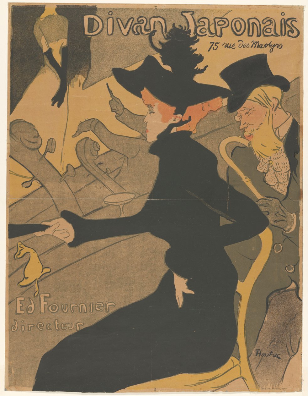 Donna e uomo nel pubblico a una rappresentazione canora da Henri de Toulouse Lautrec