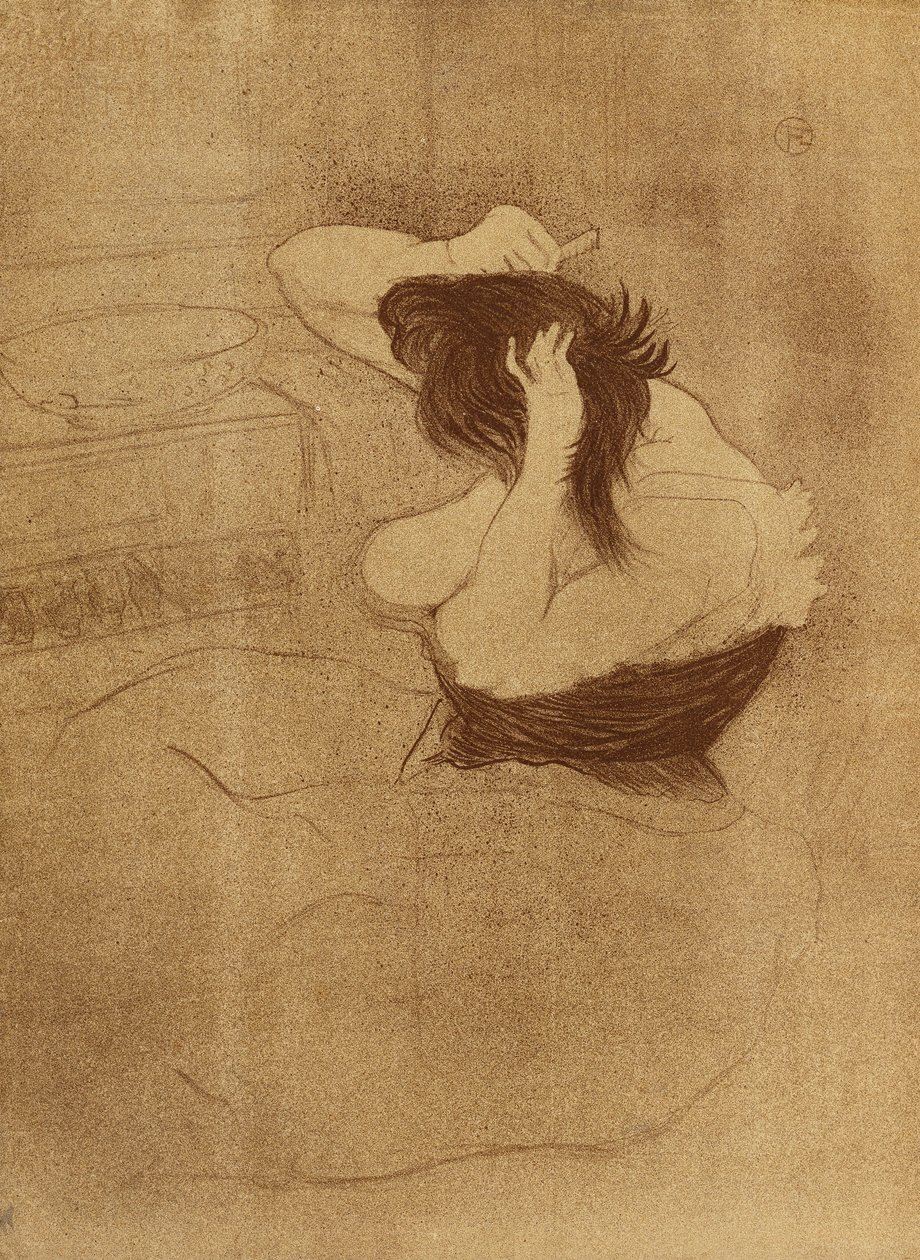 Donna che si pettina - La Coiffure, Tavola VII da Elles, 1896 da Henri de Toulouse Lautrec