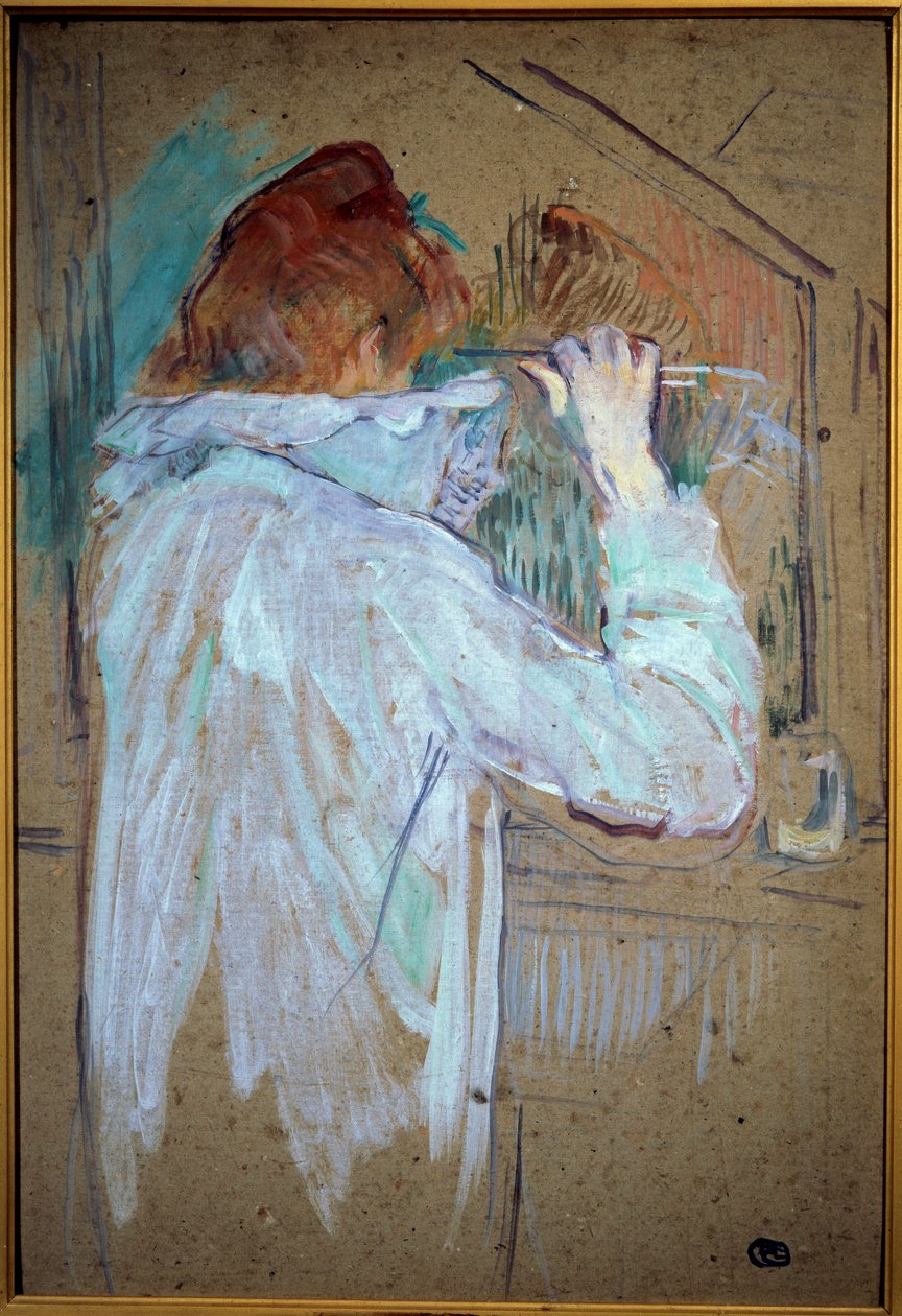 Donna che si arriccia i capelli da Henri de Toulouse Lautrec