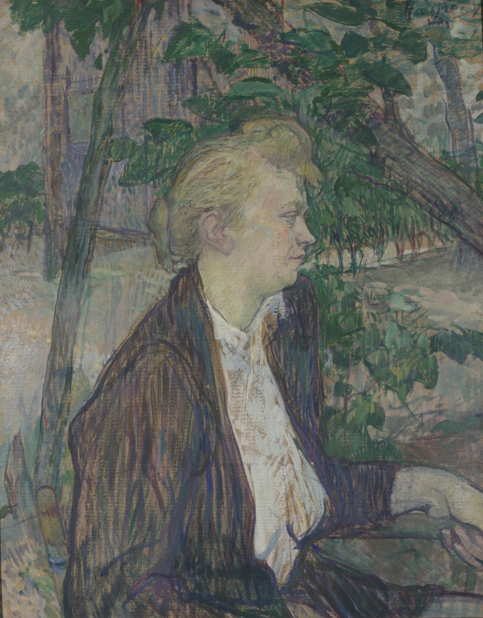 Donna seduta in un giardino, 1891 da Henri de Toulouse Lautrec