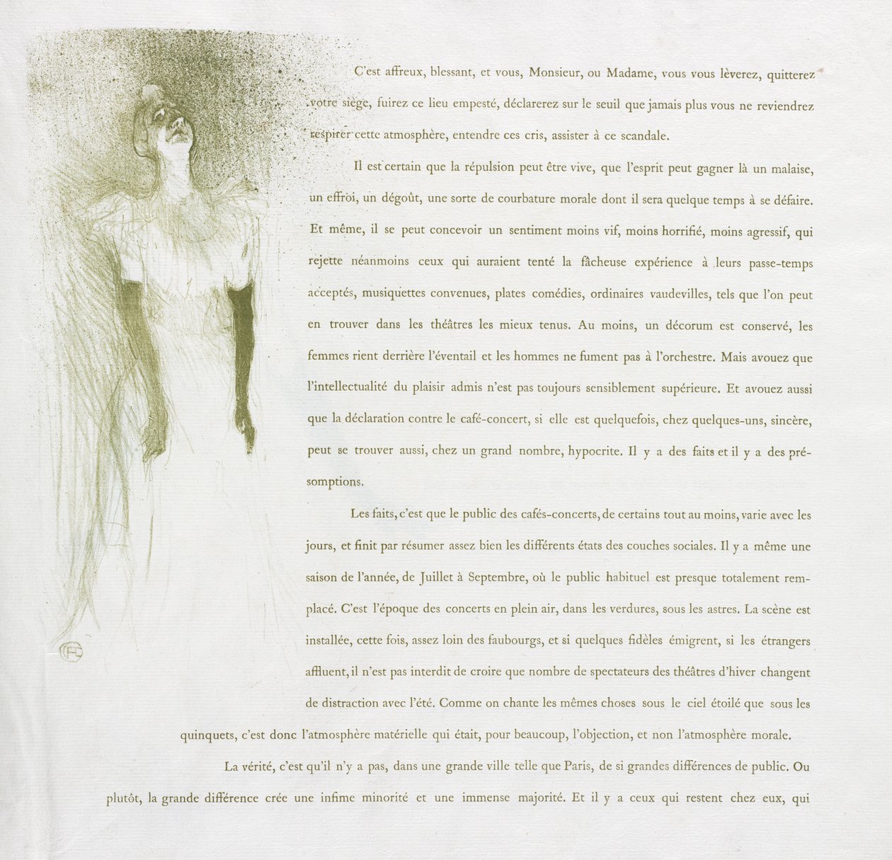 Yvette Guilbert - Serie Francese: N. 3 da Henri de Toulouse Lautrec