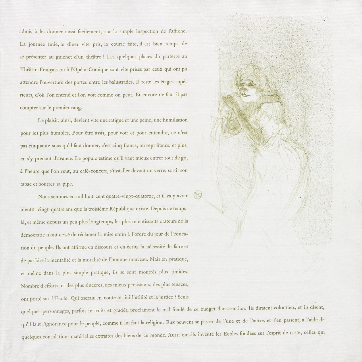 Yvette Guilbert - Serie Francese: N. 5 da Henri de Toulouse Lautrec