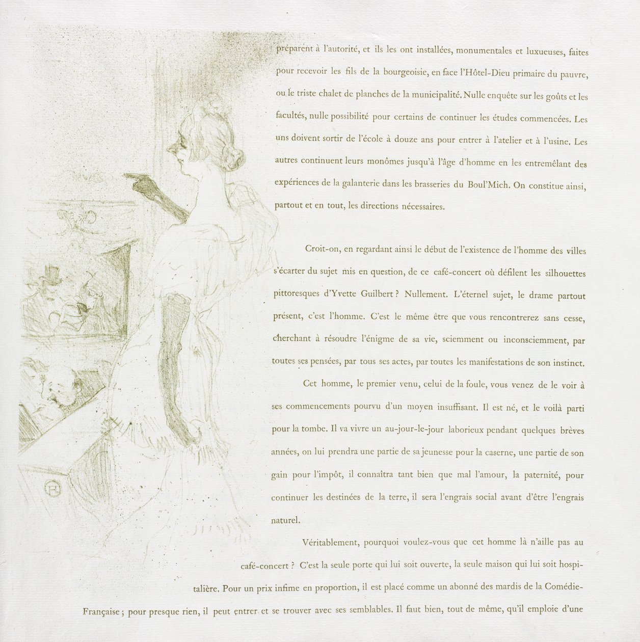 Yvette Guilbert - Serie Francese: N. 6 da Henri de Toulouse Lautrec