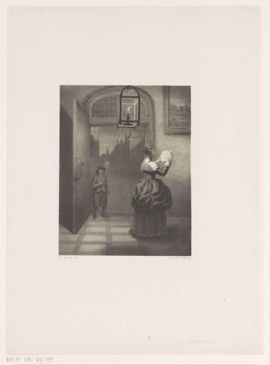 Donna che legge una lettera da Henri van Seben