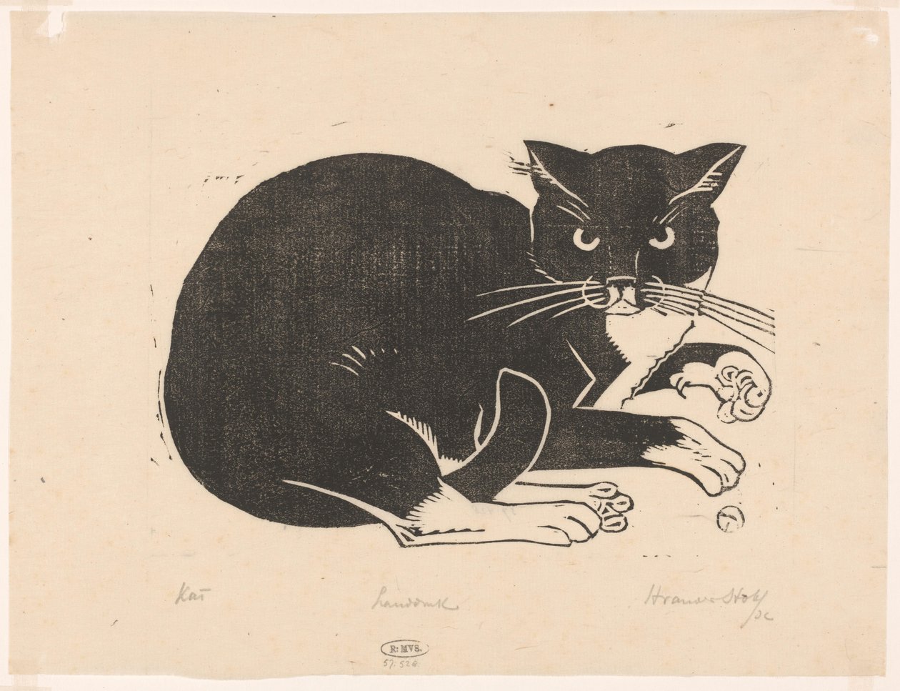 Gatto da Henri van der Stok (signed by artist)