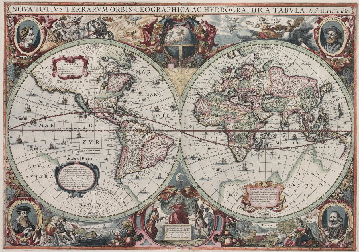 Nova totius Terrarum Orbis geographica ac hydrographica tabula da Henricus Hondius II