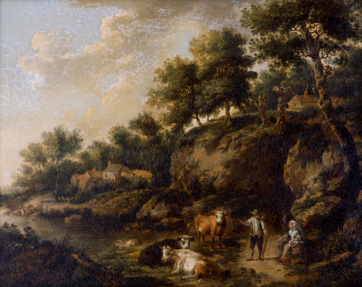 Paesaggio con pastore da Henricus Josephus Antoniessen