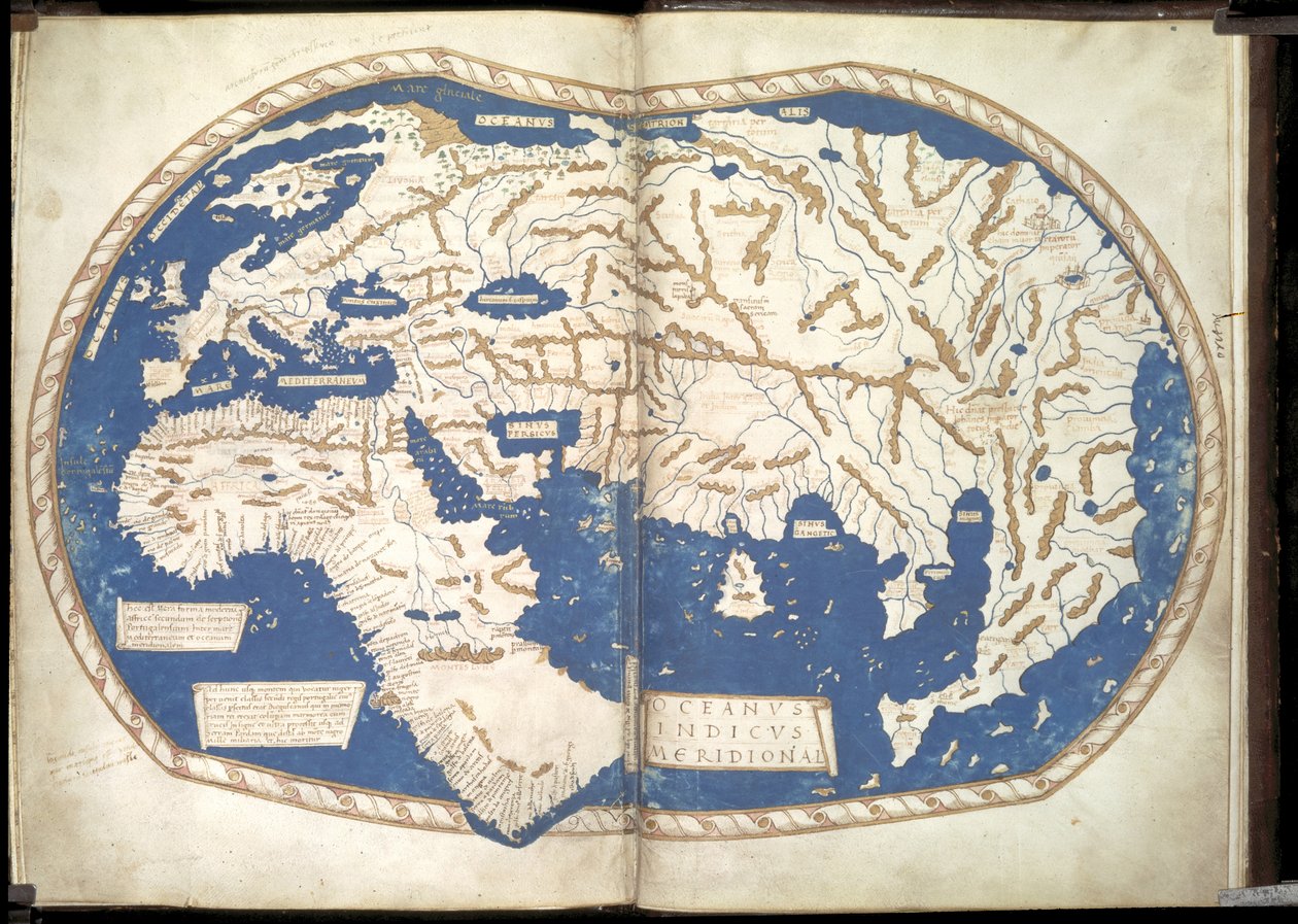 Mappa del mondo, c. 1490 da Henricus Martellus Germanus
