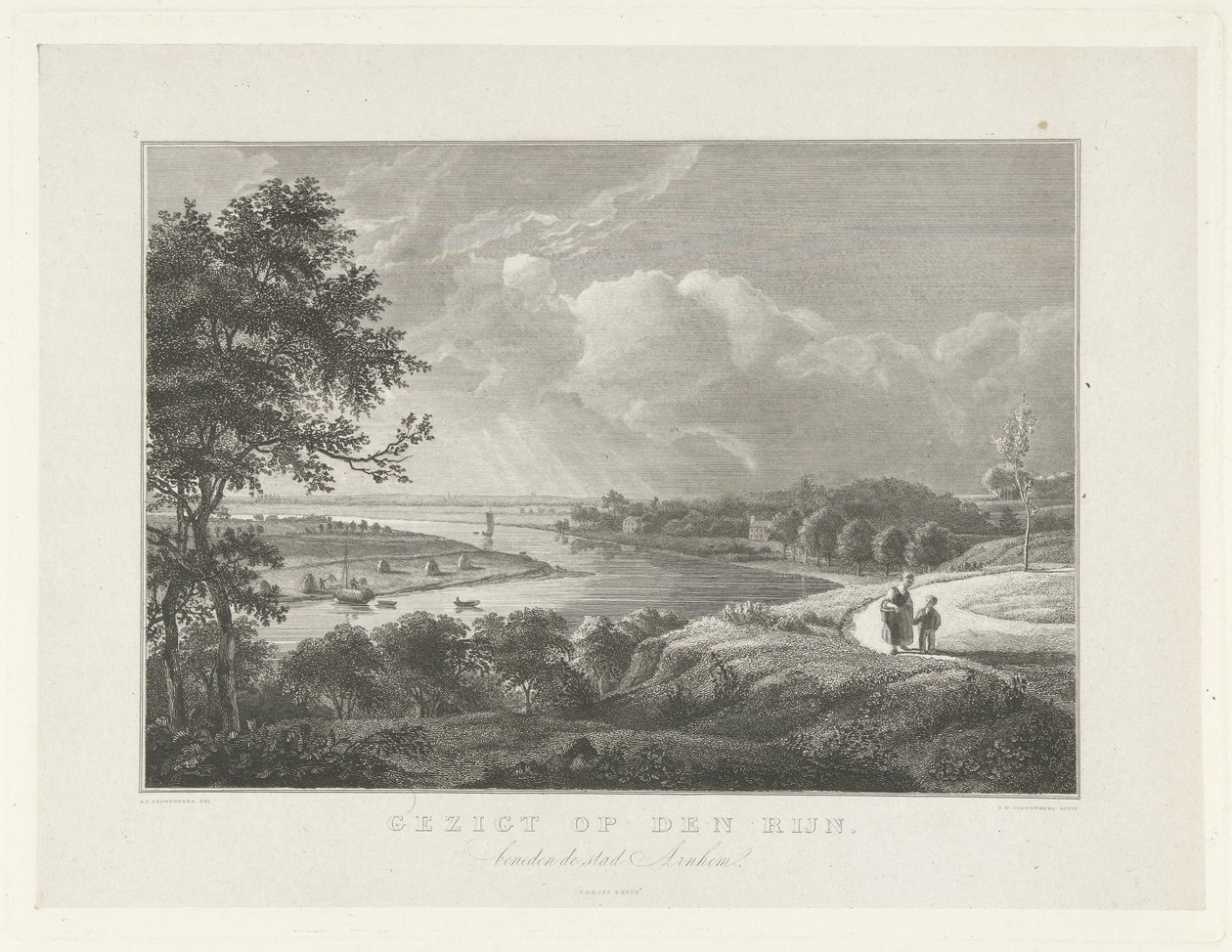 Veduta del Reno sotto Arnhem (Scene dai dintorni della città di Arnhem) da Henricus Wilhelmus Couwenberg