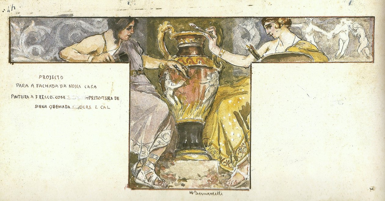 Progetto per un affresco [sulla facciata della casa dei fratelli Bernardelli] da Henrique Bernardelli