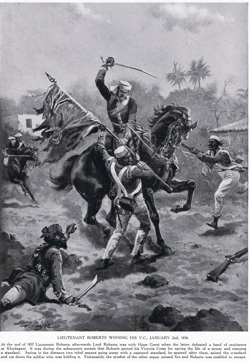 Il tenente Roberts che vince la sua VC gennaio 1858 da Henry A. Payne