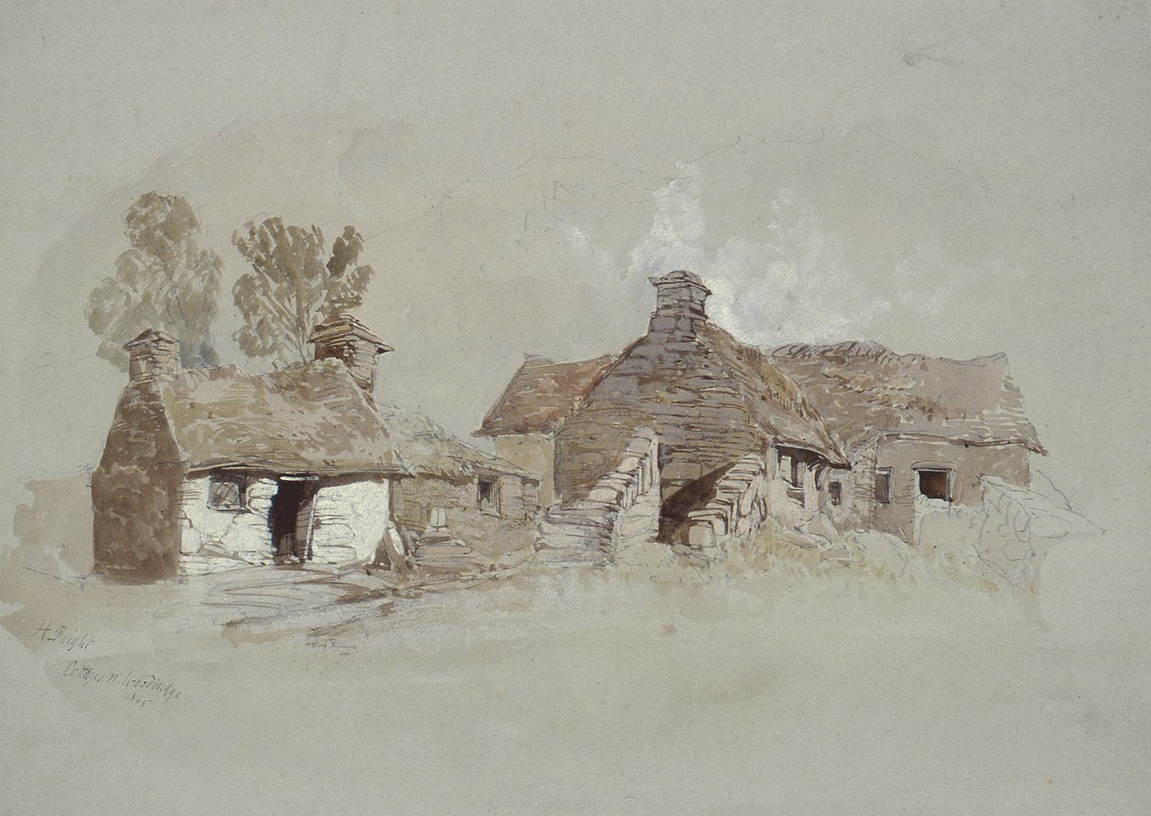 Cottage vicino a Woodbridge, Suffolk, XIX secolo da Henry Bright
