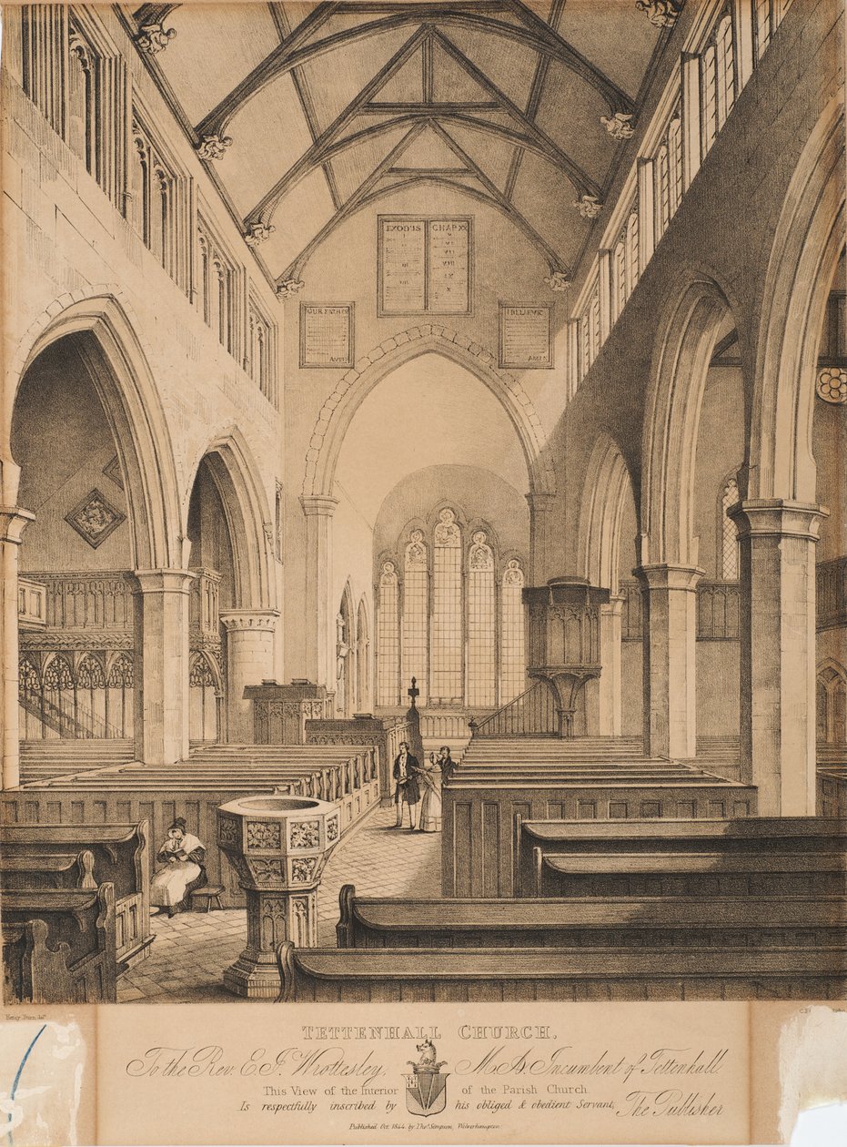 Chiesa di Tettenhall, 1844 da Henry Burn