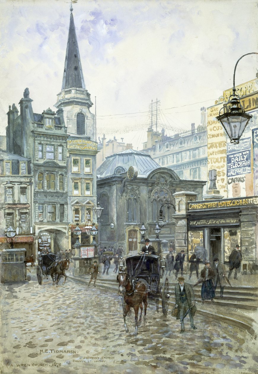 Chiesa di San Swithin: Cannon Street da Henry Edward Tidmarsh