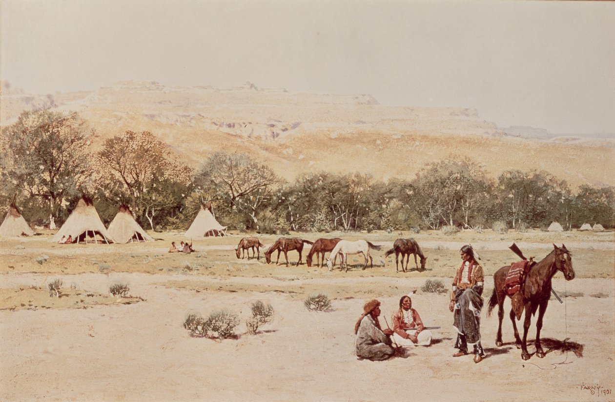 Accampamento Indiano, Denver, Colorado da Henry Francois Farny
