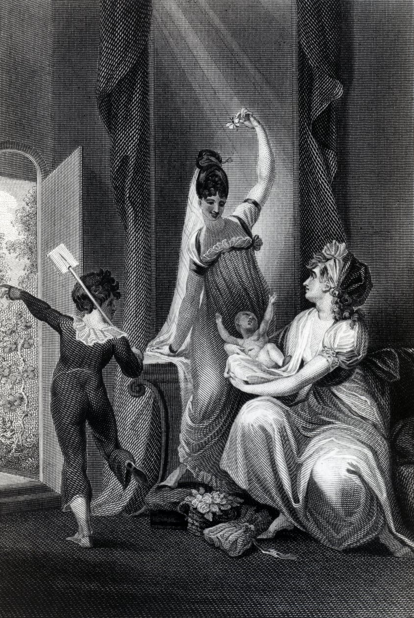 Una Madre con la sua Famiglia in Campagna, inciso da Richard Rhodes da Johann Heinrich Füssli