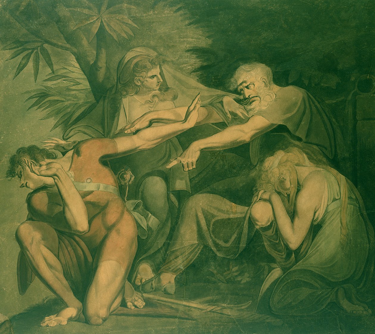 Edipo che maledice suo figlio Polinice - Vai in rovina, disprezzato e rinnegato da me.. da Johann Heinrich Füssli