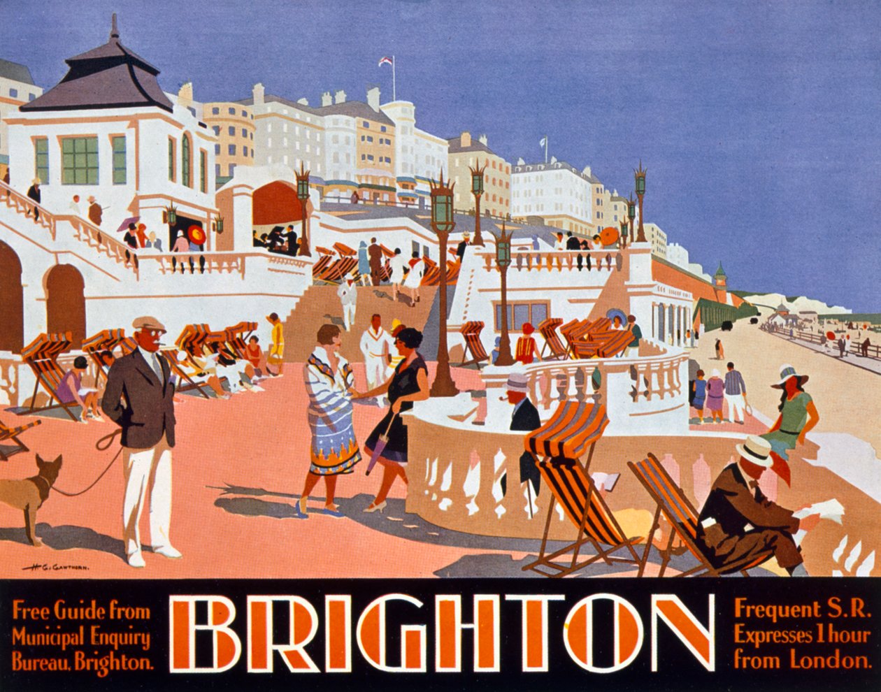 Poster pubblicitario per viaggi a Brighton da Henry George Gawthorn