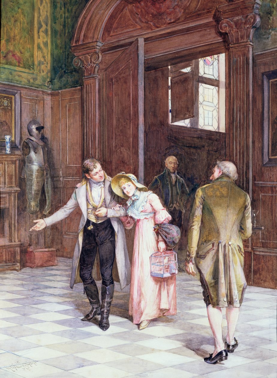 Attraversando la soglia, la nuova sposa, 1886 da Henry Gillard Glindoni