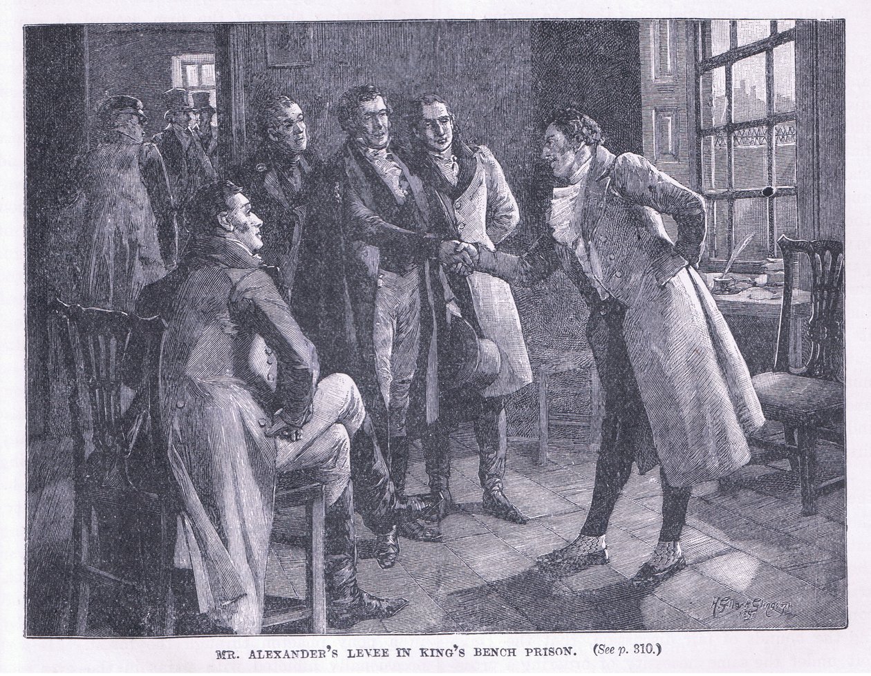 Il ricevimento di Mr Alexander nella prigione di Kings Bench AD 1830 da Henry Gillard Glindoni
